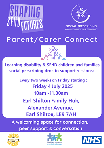 Learning Disability and SEND drop in session Earl Shilton Family Hub